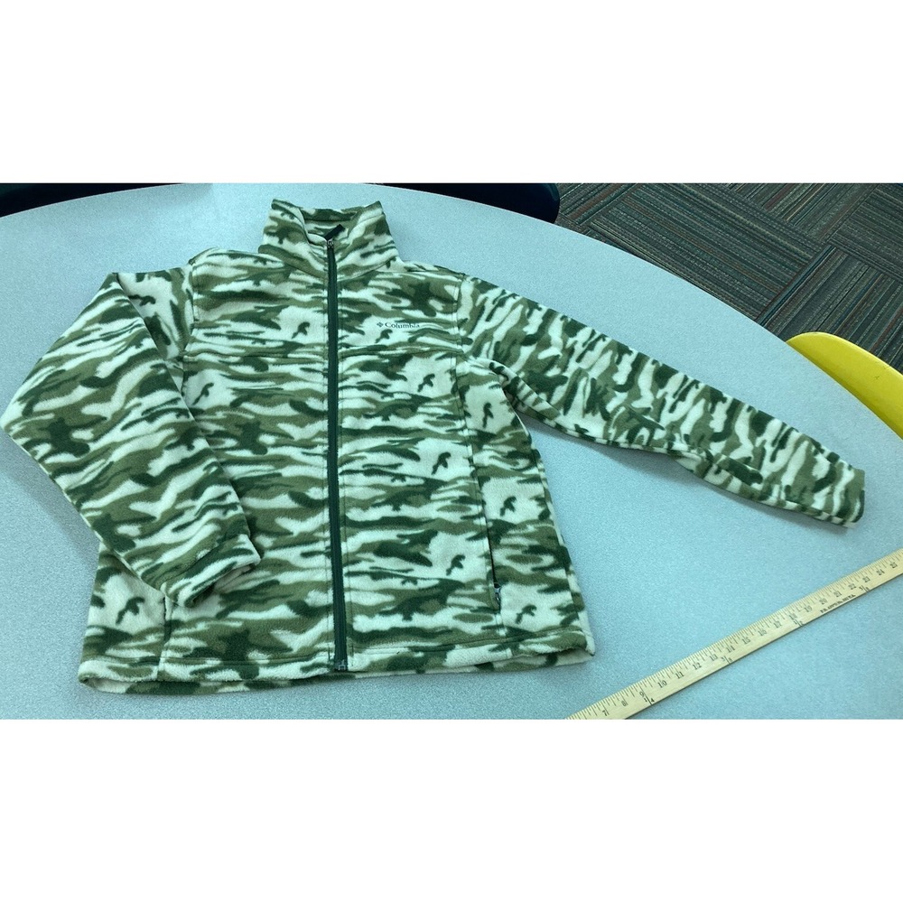 Columbia Camo Fleece Jacket Womens 18/20 Multicolor Camouflage Full Zip Outdoor